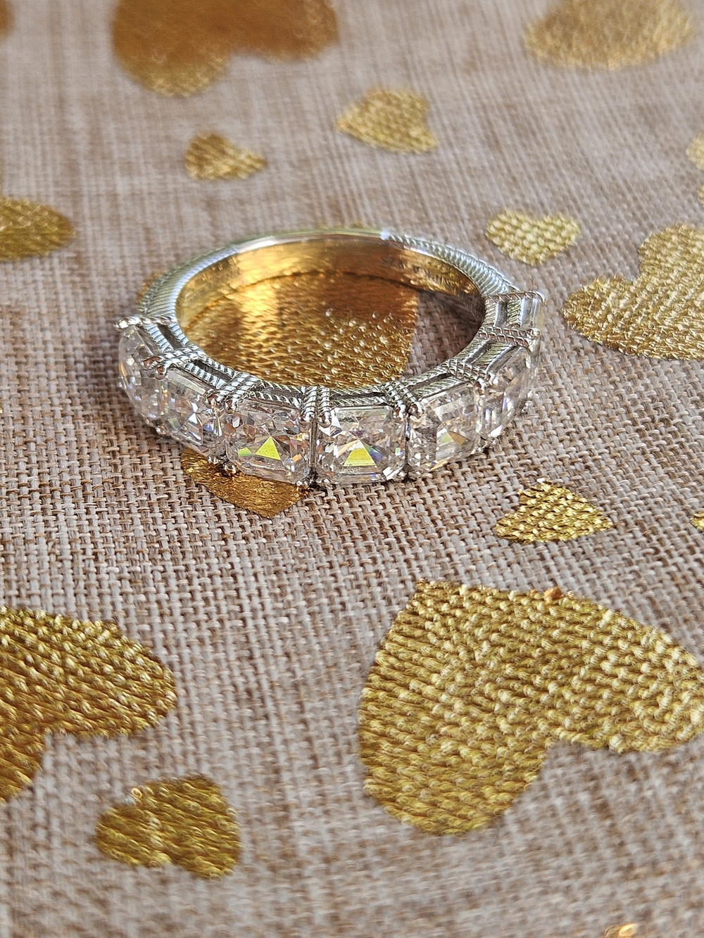 Judith Ripka Silver 925 Eternity Ring- Size 9.5
